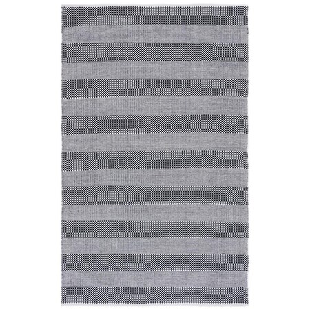Safavieh 8 x 10 ft. Striped Kilim Flat Weave Rectangle Area Rug Ivory & Black STK802Z-8
